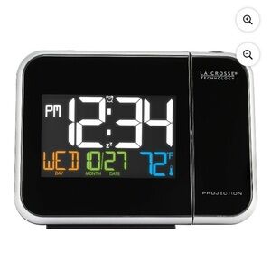 Black and Silver LED Digital Clock with Multi-Color Display